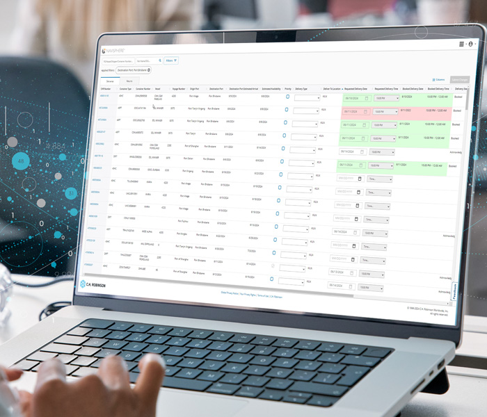 Laptop showing Navisphere container management screen